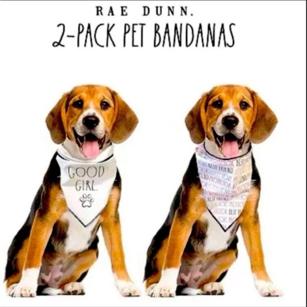 RAE DUNN 2 Pack Pet Bandanas
